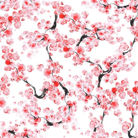 Premium Photo Cherry Blossom Pattern