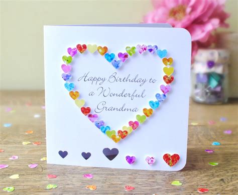 Grandma Birthday Card Handmade Personalised Birthday Card