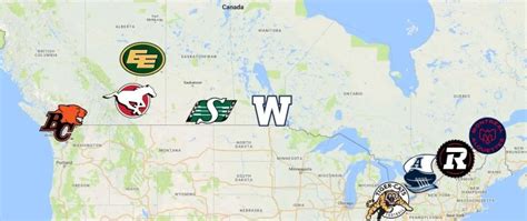 CFL Map | Teams | Logos - Sport League Maps