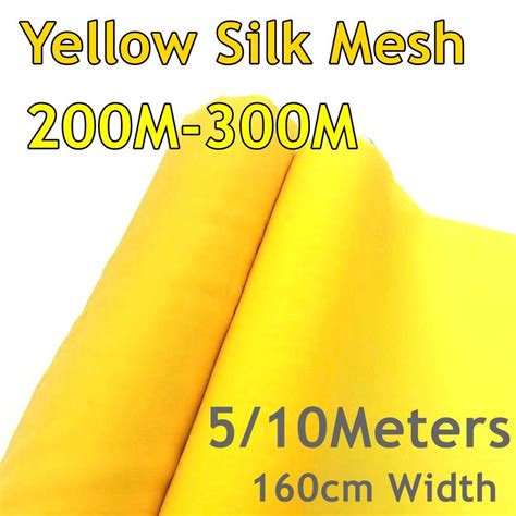 5 10 Meters Yellow 64inches 160cm Width 200m 250m 300m Silk Screen Mesh 80t 165t Durable