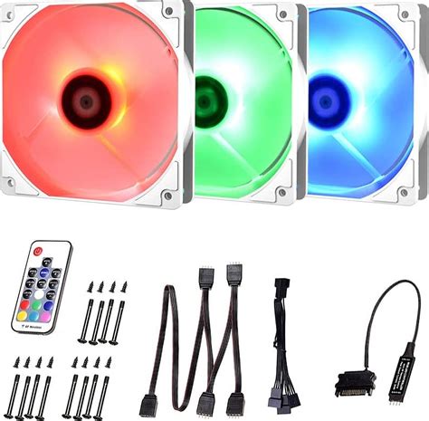 ID-COOLING XF-12025-RGB-TRIO-SNOW 120mm Case Fan 12V 4PIN RGB Fan PWM Fan for CPU Cooler ...