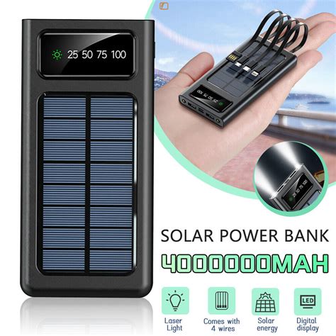 Solar Power Bank 42800mah Usb Backup External Battery Charger For Cell