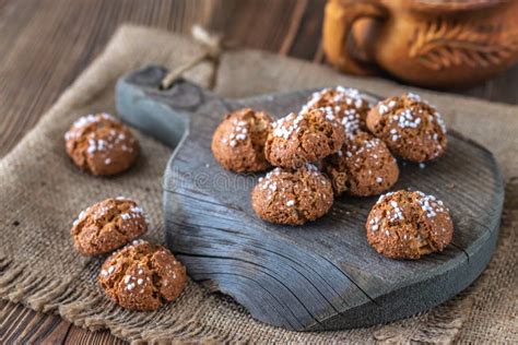 Amaretti Del Chiostro Italienische Amaretto Plätzchen Stockbild