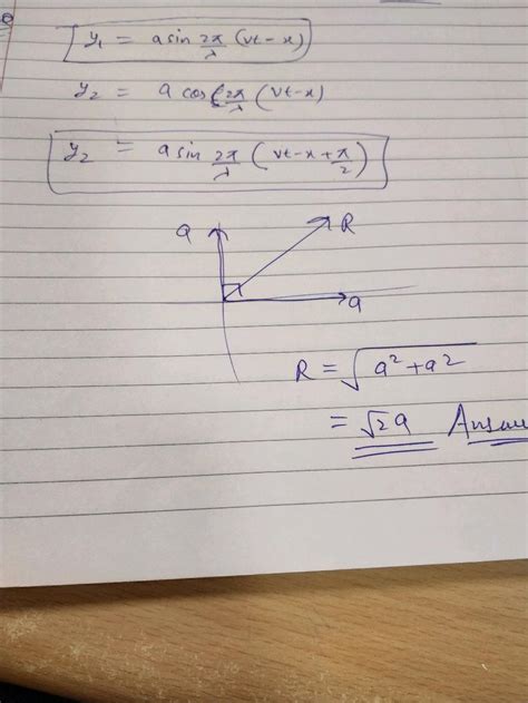 Two Waves Represented By Y1 A Sin 25 Vt X And Y2 A Cos Vt X