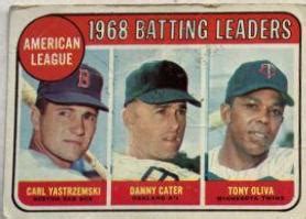 AL Batting Leaders Yastrzemski Cater Oliva 1 Prices 1969 Topps