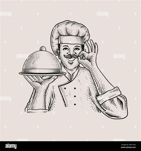 Vintage Pastry Chef Illustration Stock Vektorgrafiken Kaufen Alamy