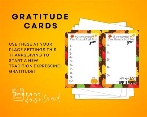 Thanksgiving Gratitude Cards Printable - Party Like a Cherry