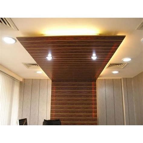 Brown Color Coated Pvc False Ceiling For Office Thickness Mm At