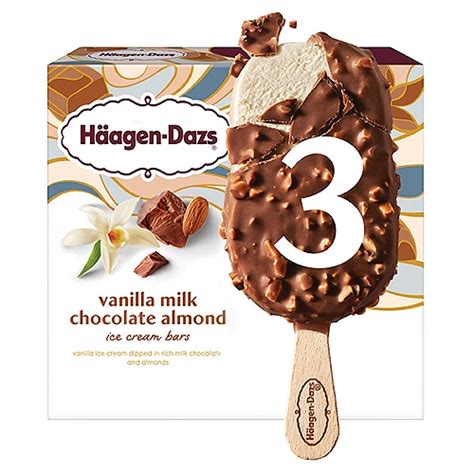 Häagen Dazs Vanilla Milk Chocolate Almond Ice Cream Bars 3 Fl Oz 3