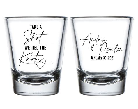 Personalized Wedding Shot Glass Favors Custom Wedding Shot Glass Favors Wedding Shot Glass