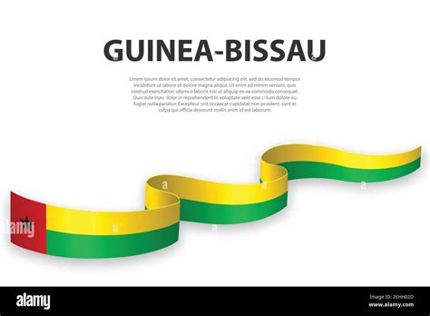 Waving Ribbon Or Banner With Flag Of Guinea Bissau Template For