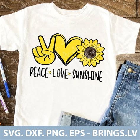 Peace Love Sunshine Svg Sunflower Svg Peace Love Svg Cut File