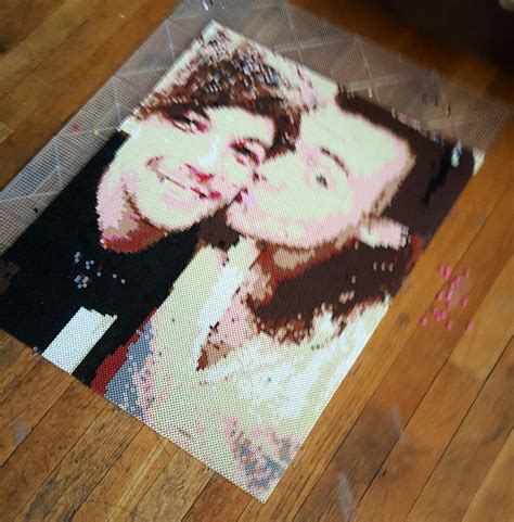 A Portrait Of Harry And Louis From One Direction Made In Perler Beads