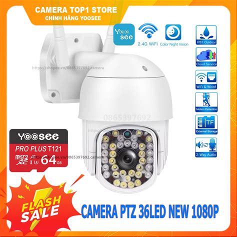 Camera Ngoài Trời YooSee PTZ 36 LED Xoay 360 Full HD Siêu Nét Kèm