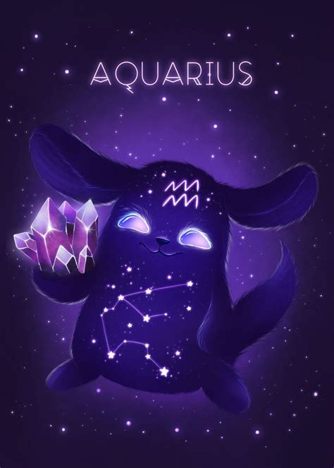 The Zodiac Sign For Aquarius Is Shown In Front Of A Purple Background