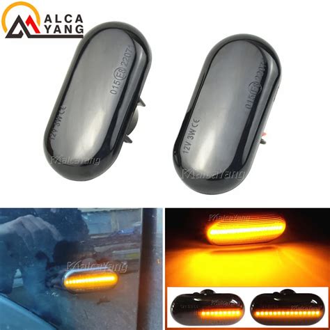 2pcs For Renault Led Dynamic Side Marker Turn Signal Light Sequential