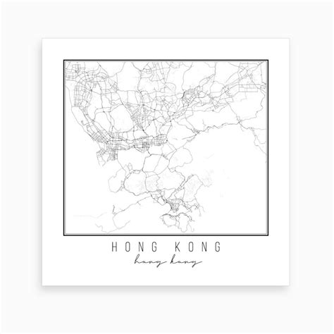 Hong Kong Hong Kong Street Map Art Print by Typologie Paper Co - Fy