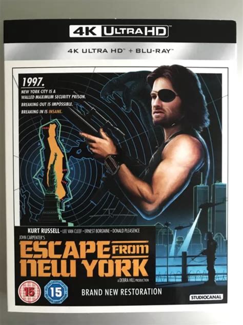 ESCAPE FROM NEW York 4K Remastered Uhd Blu Ray 1981 New Sealed