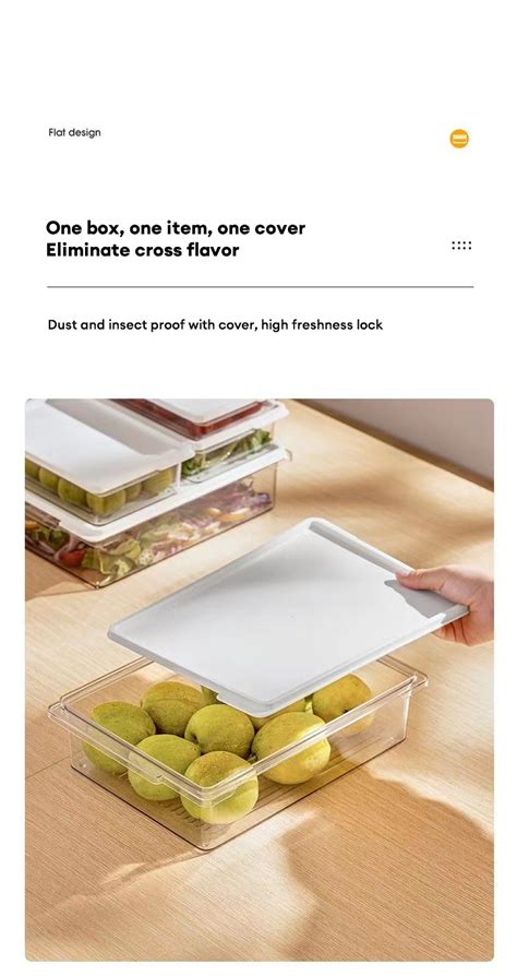 L L L Transparent Fridge Storage Box Organizer Food Crisper