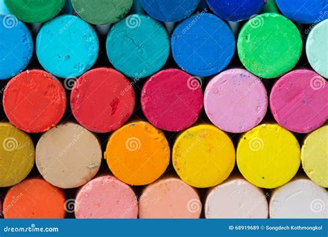 Round Oil Pastels Crayons Stock Image Image Of Blue 68919689