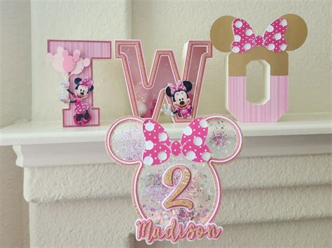 Minnie Mouse Inspired Personalizable Cake Topper And D Number Etsy