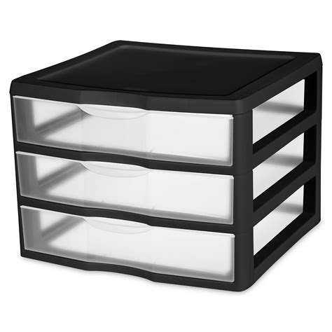 Sterilite Wide 3 Drawer Unit Black