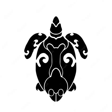 Tortuga Mar Tribal Logo Diseño Tatuaje Plantilla Vector Ilustración Vector Premium