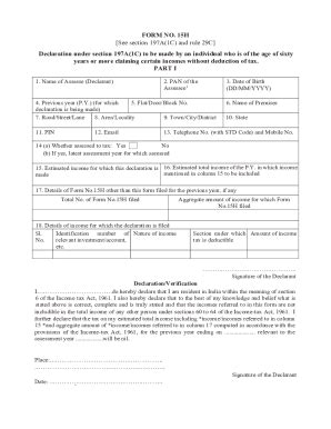 Fillable Online FORM NO 15H See Rule 29C 1A Declaration Under Sub