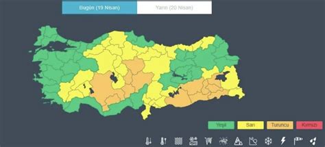 Meteoroloji den 43 ile sarı ve turuncu kodlu uyarı