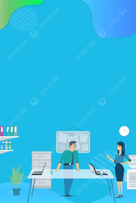 Blue Flat Business Meeting Background Wallpaper Image For Free Download - Pngtree