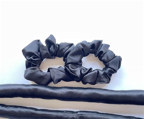 Your Satin Hair Heatless Curl Black Curling Set Pure Satin Etsy