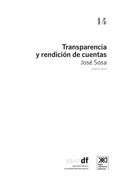 Transparencia Y Rendición De Cuentas