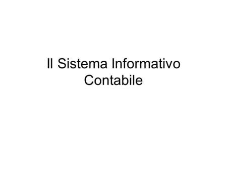 Il Sistema Informativo Ppt Scaricare