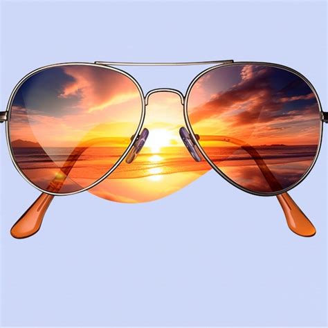 Premium Ai Image A Pair Of Sunglasses With The Sun Reflecting Off The