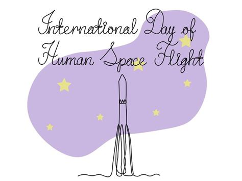 Premium Vector International Day Of Human Space Flight Card Abstract