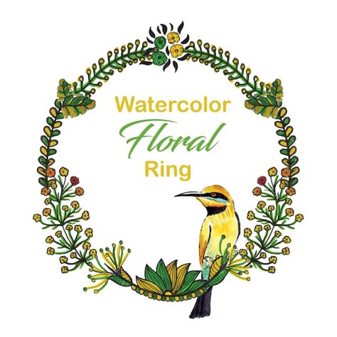 Premium Vector Watercolor Floral Ring