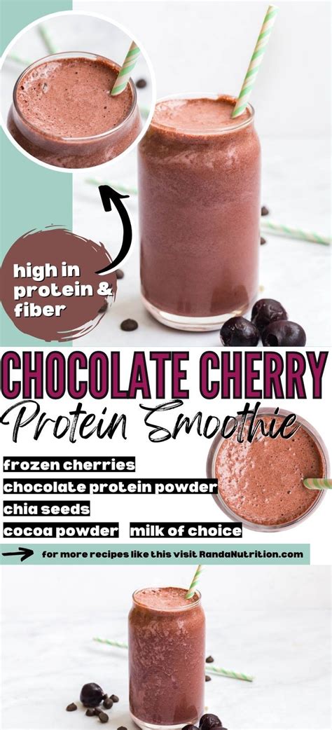 Best Chocolate Cherry Smoothie Recipe High Protein Randa Nutrition