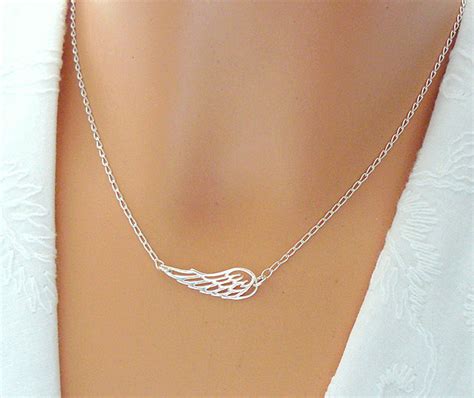 Angel Wing Necklace Sterling Silver Angel Wing Best Friend Etsy