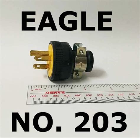 Original Eagle Male Plug No 203 Heavy Duty Parallel Grounding 3 Prong