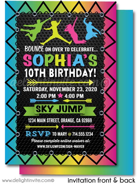 Trampoline Park Birthday Invitation | ubicaciondepersonas.cdmx.gob.mx