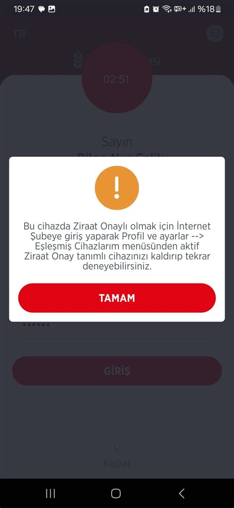 Ziraat Bankası Mobil Cihazı Bağlanmıyor Şikayetvar