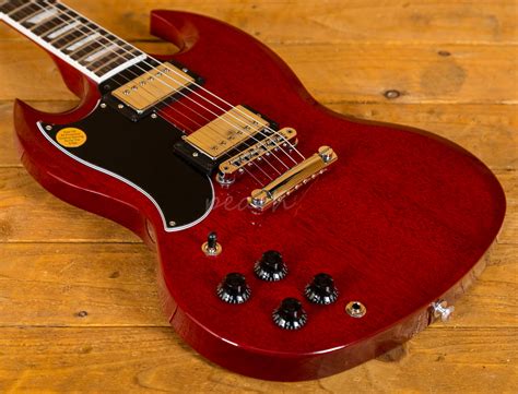 Gibson Usa Sg Standard T 2017 Left Handed Heritage Cherry Peach Guitar