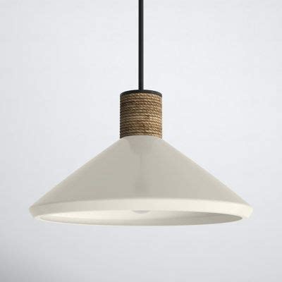 Birch Lane Gwenelle 1 Light Single Cone Pendant Ceramic In White