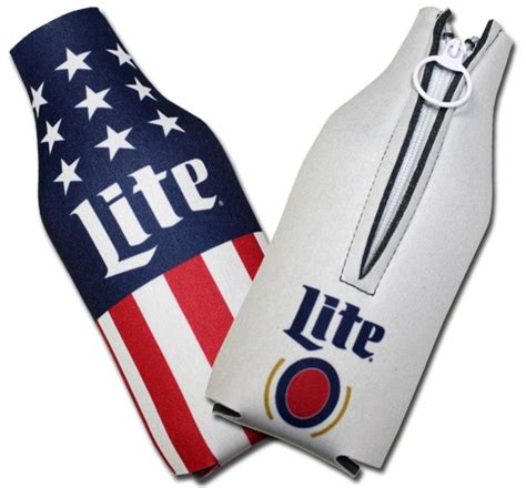 Miller Lite US Flag Collapsible Bottle Koozies | BoozinGear.com