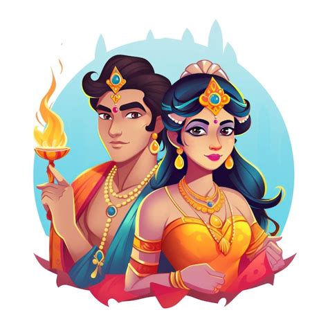 Premium AI Image | Rama and Sita icon for the Diwali