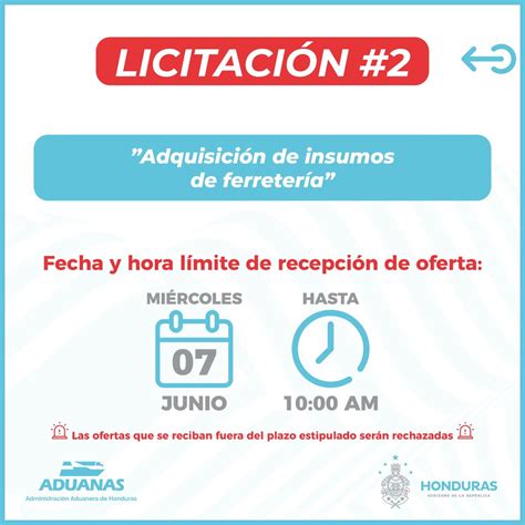 Aduanas Honduras On Twitter Aviso De Licitaciones Si Eres Proveedor