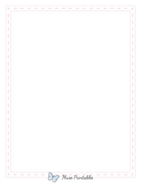 Printable Light Pink Stitch Frame Page Border