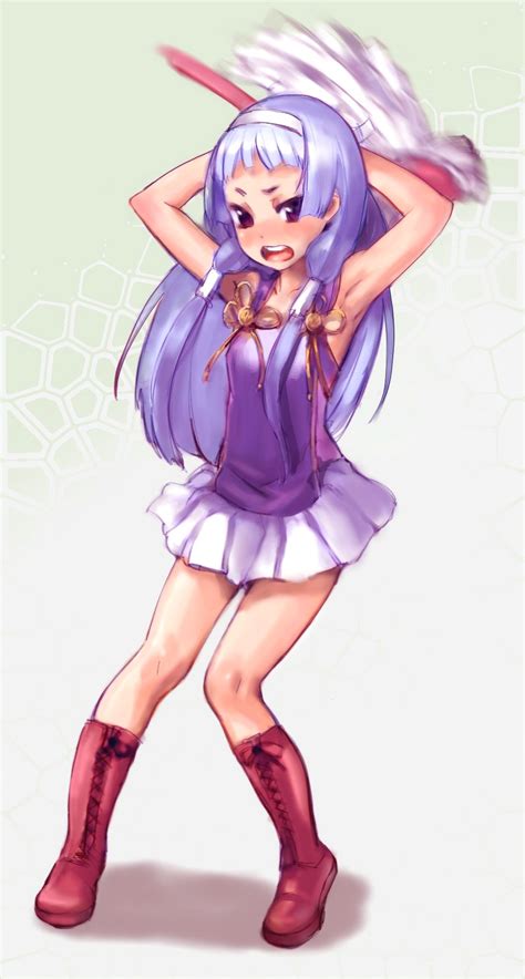 Safebooru Bangs Blue Hair Blunt Bangs Boots Bow Artist Bow Bhp Hair Tubes Highres Kannagi