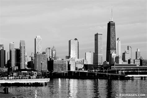 Framed Photo Print of NORTH LOOP CHICAGO SKYLINE BLACK AND WHITE Print ...