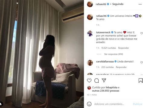 Rafael Vitti relembra foto de Tata Werneck grávida